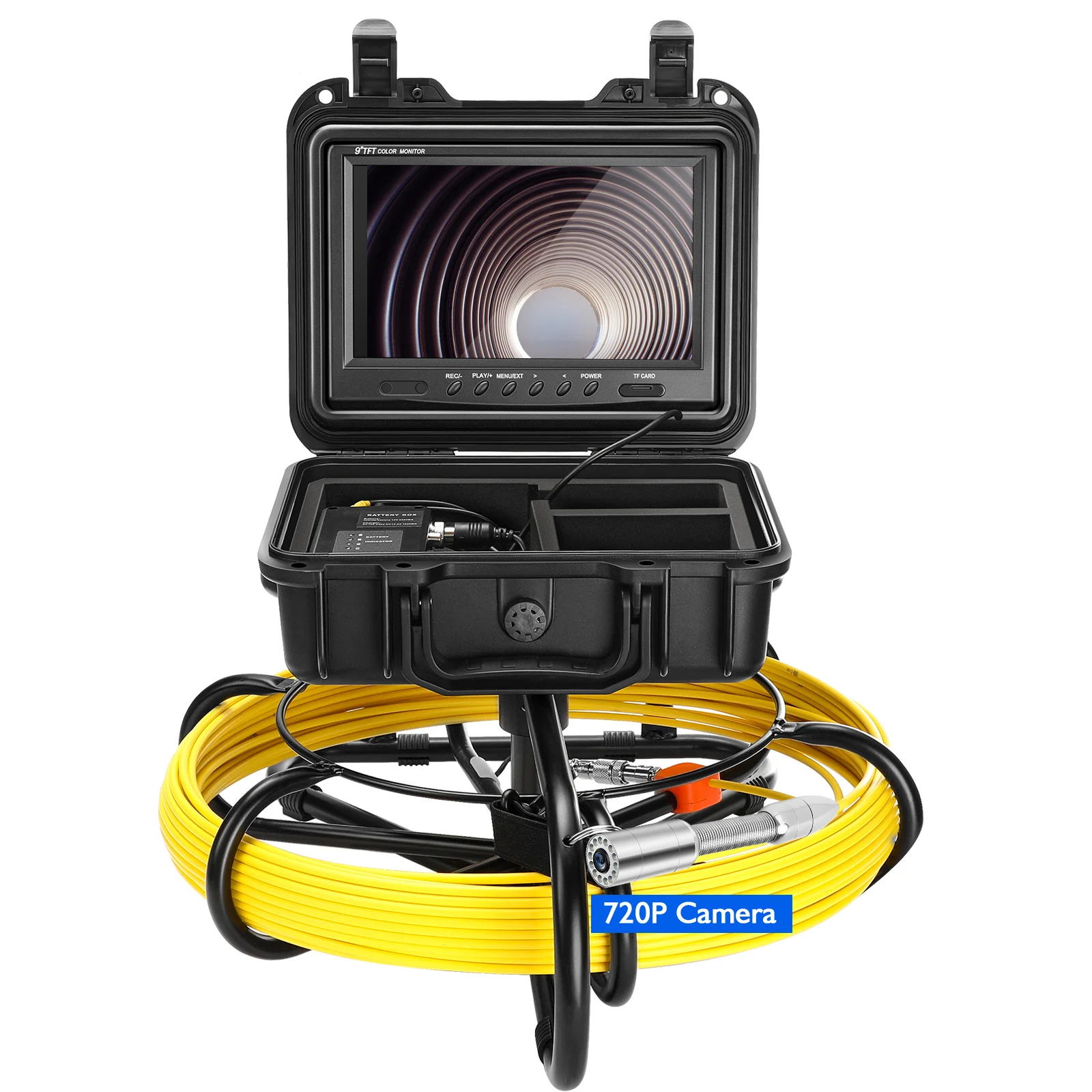 9600A 9 Inch Monitor Pipeline Endoscope Inspection Camera 30M