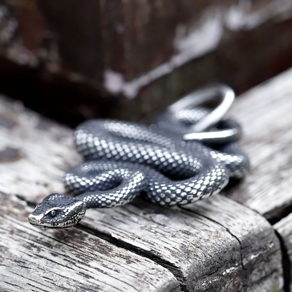 Argento Sterling (925) Ouroboros Serpente Ciondolo NUOVO