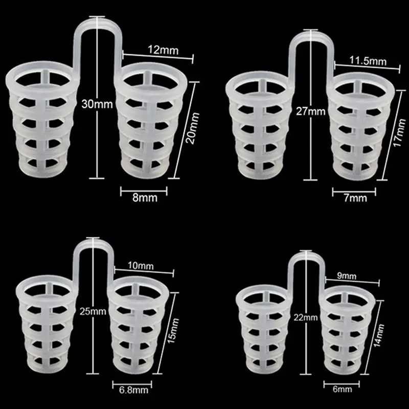 Silicone Anti Snoring Nose Vents Clip 8Pcs 4 Sizes Snoring Stopper Nasal Dilator