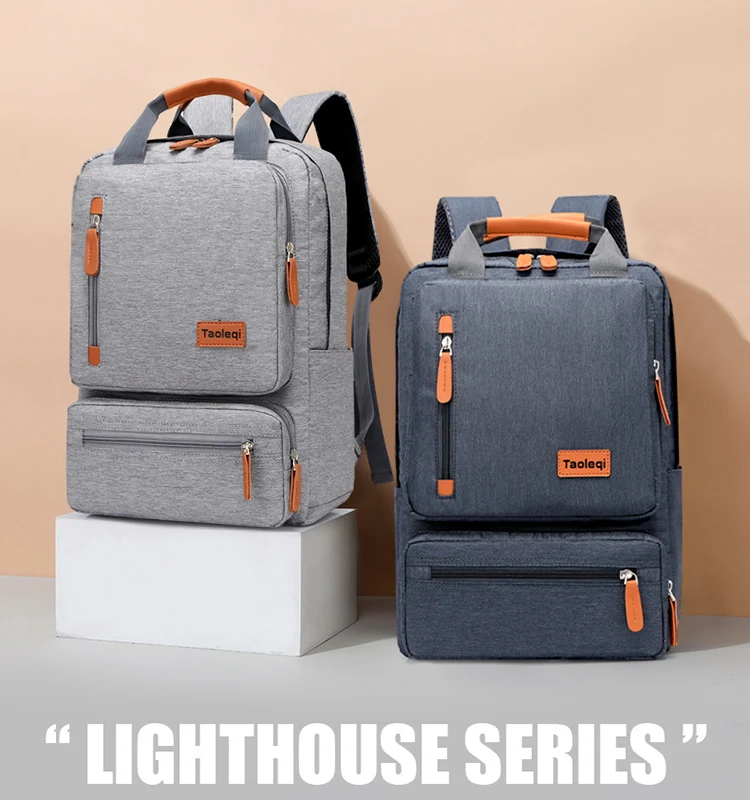 Casual Business Lady Computer Backpack Light Laptop Bag Waterproof Oxford Men cloth Anti-theft Travel Backpack Gray