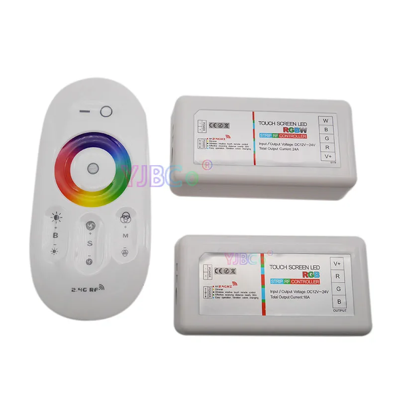 2.4G RGB RGBW RGBWC Controller Light Dimmer Touch Screen Remote DC12V 24V 18A LED Strip dimming Switch