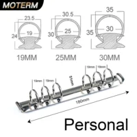 Moterm Personal/ PW Size Metal Spiral Rings Binder Clip With 2 Pairs of Screw For Diary Notebook Planner Binder Clip File Folder 1