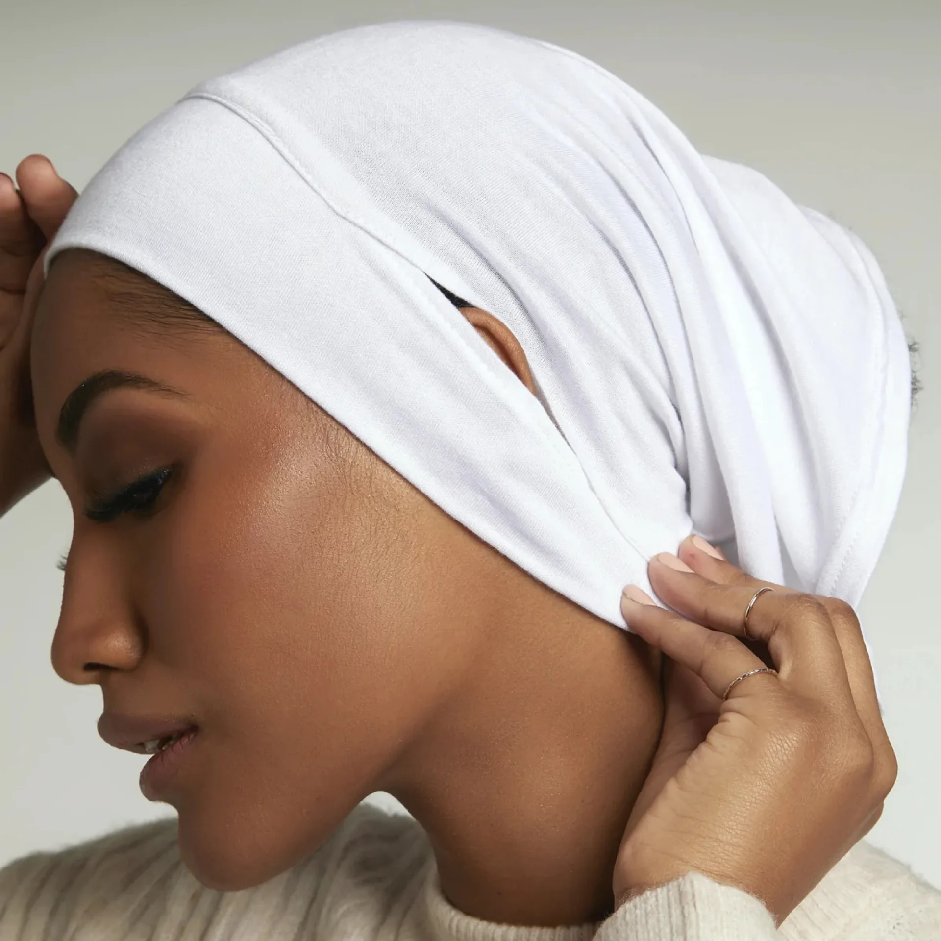 muslim women cotton underscarf caps turban femme musulman ready to wear under hijab cap female islamic jersey inner hijab bonnet Muslim Women Cotton Under Hijab Cap With Ear Hole Soft Jersey Inner Hijab Cap Round Forehead Underscarf Bonnet Femme Musulman