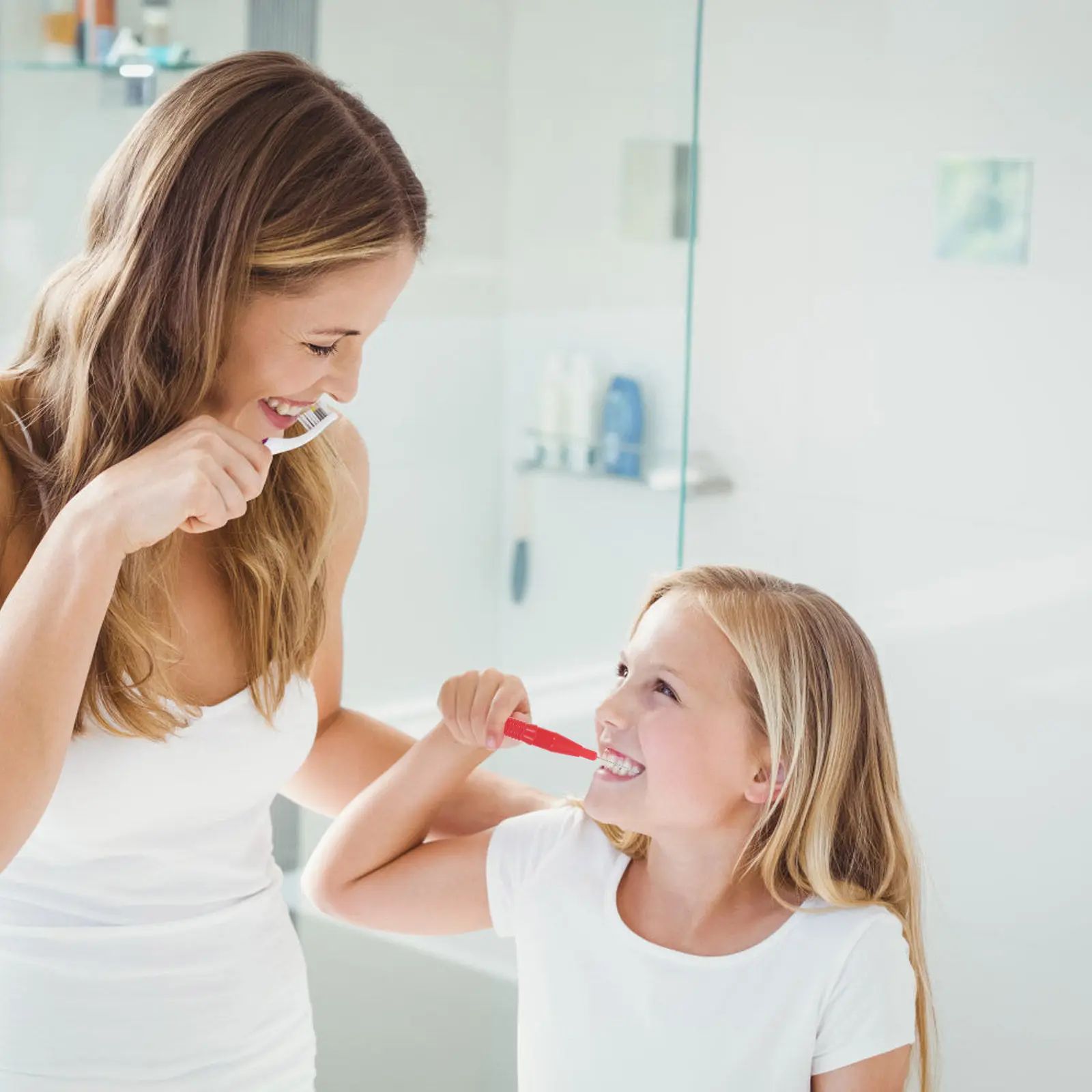 40Pcs 치간 브러쉬 내구성 나일론 플라스틱 치아 클리너 교정기용 휴대용 치과 청소 도구 구취 방지