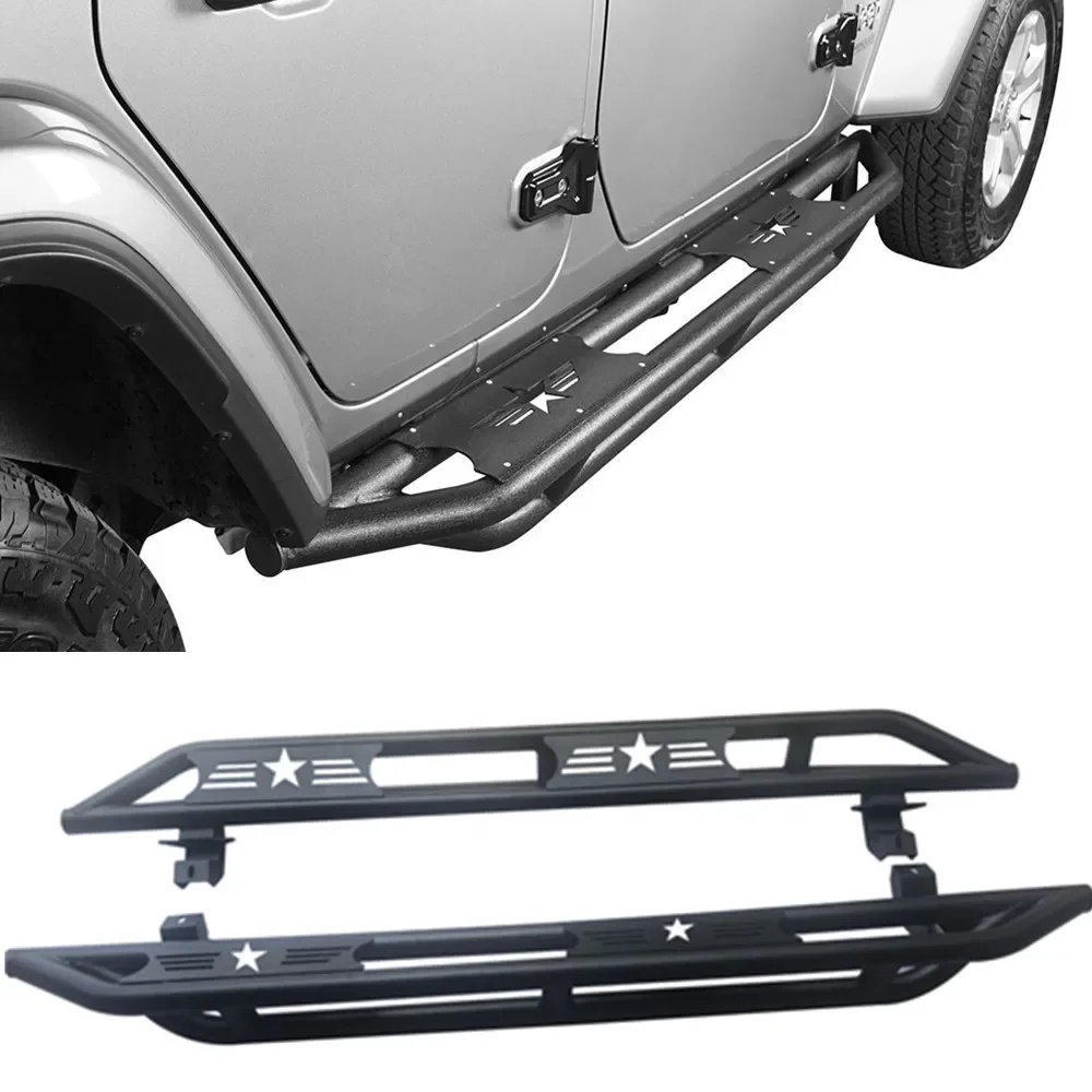 Black Steel 4 Door Pedal Side Step For Jeep For Wrangler JL 2018+ JL1120-4custom