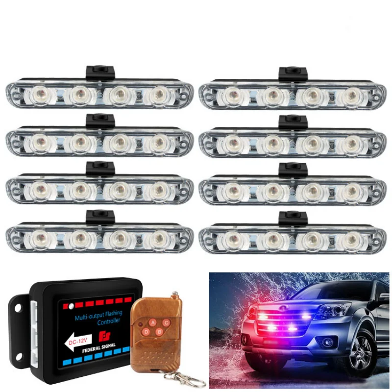 12V Car LED Grille Light with Remote Control