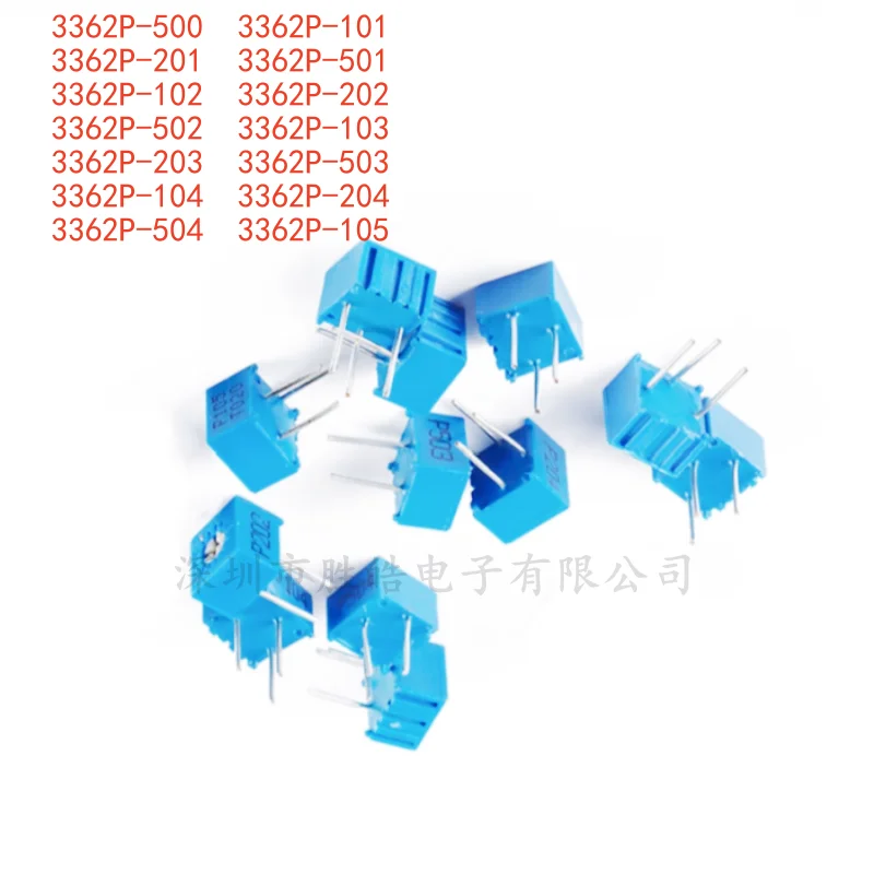 

(10PCS)Potentiometer Precision Adjustable Resistance 3362P-500 101 201 501 102 202 502 103 203 503 104 204 504 105