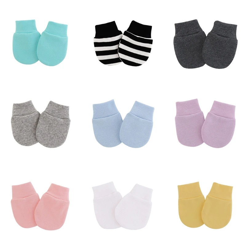 Guanti in morbido cotone antigraffio per bambini, calzini antigraffio, accessori per neonati - immagine 4