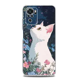 Clear Cat Van Gogh Starry Sky TPU Phone Case Cover for Genuine Leather (B7)