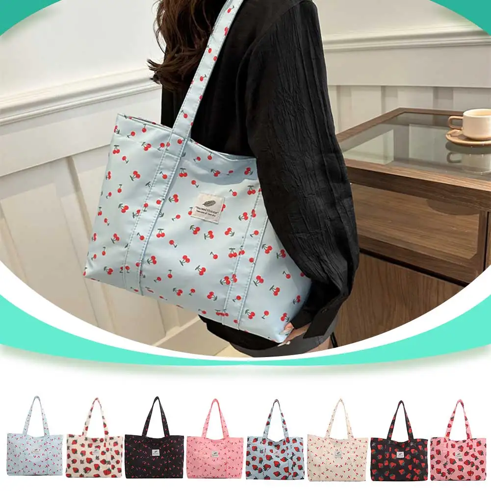 ASYG Strawberry Tote Bag - Cute Grocery Shopping Bag, Portable Shoulder Bag For Girls - View #4