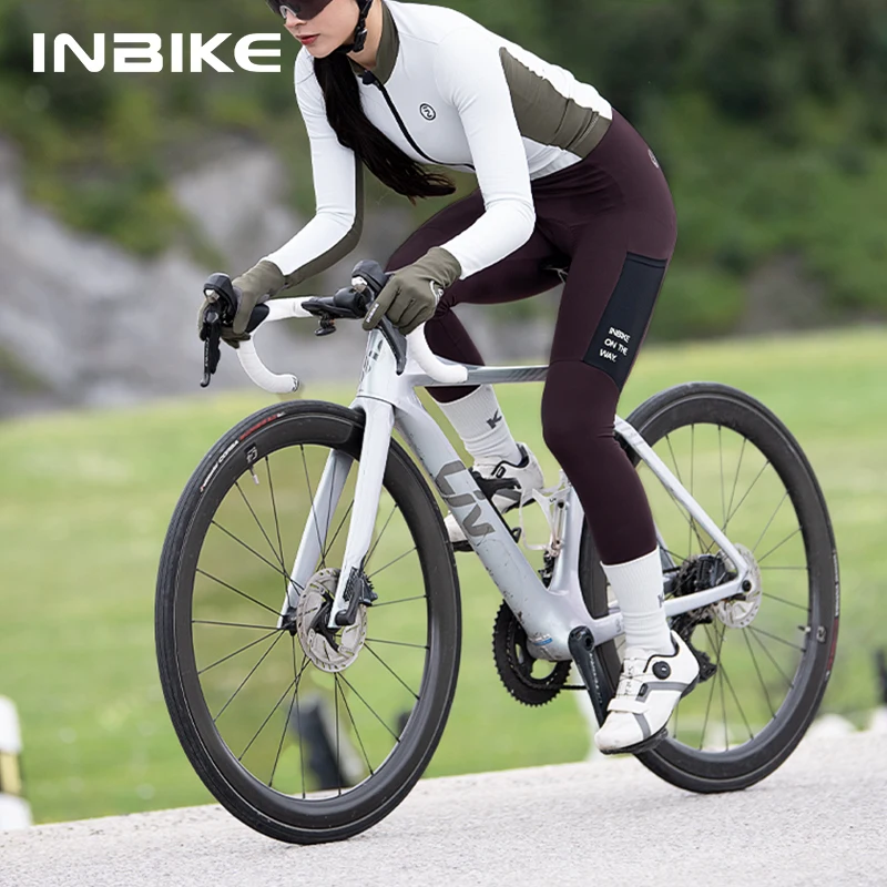 INBIKE Winter Women's Cycling Bib Pants Fleece Warm Mountain Bike Cycling Pants Gel Padded Outdoor