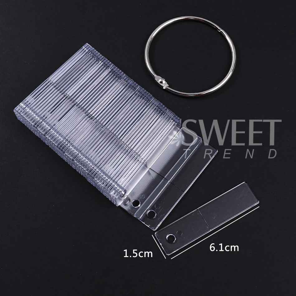 50pcs/Pack False Nail Tips Display Stand Transparent Practice Acrylic Gel Polish Holder Display Board DIY Manicure Showing Tools