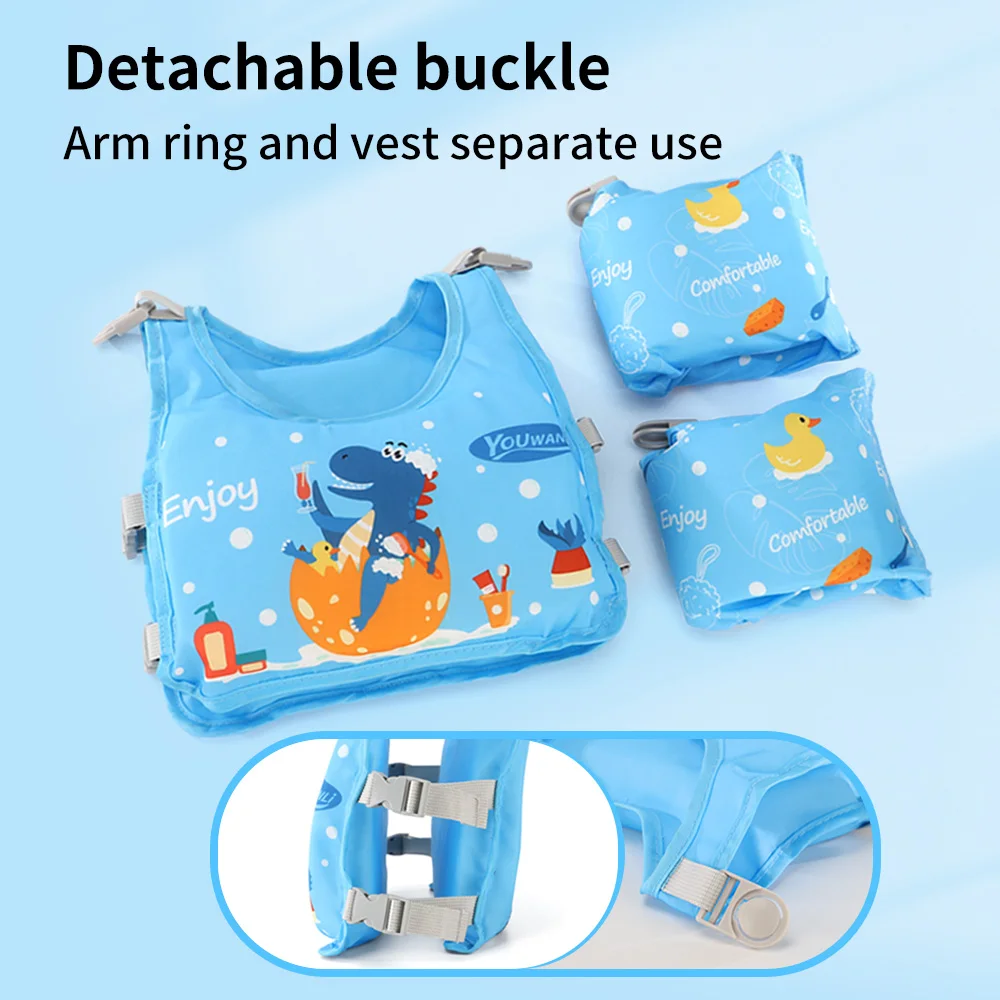 Non-inflatable Baby Swimming Safely Jumper Detachable Button Fission Use Swim Equipment Arm Float Life Vest Water For Kids 6