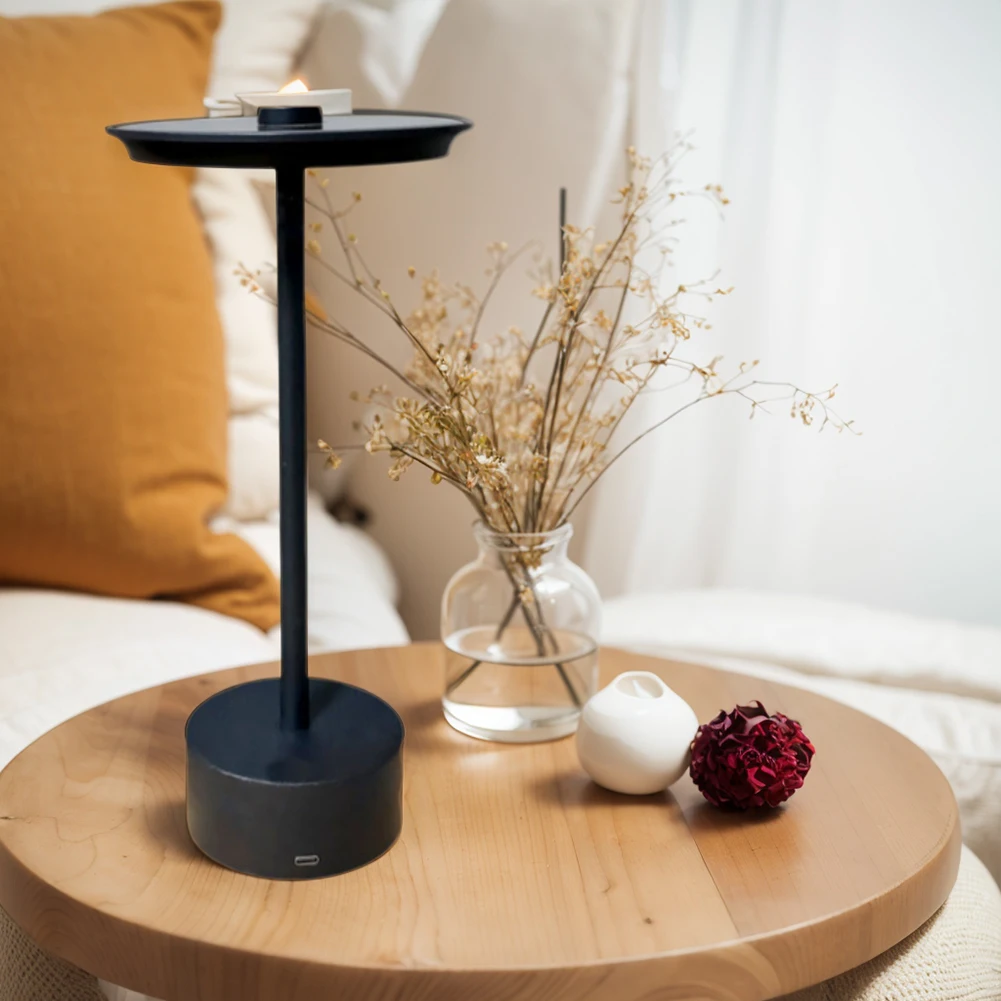 Description Picture 5 of itemSolar Powered LED Cordless Table Lamp Touch Sensor Metal Table Lamp Rechargeable Modern Bedside Lamp for Hotel Bar Bedroom Decor