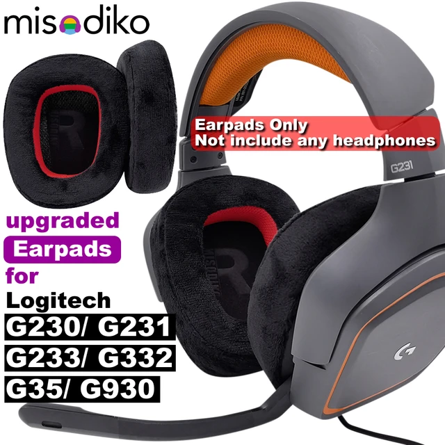 Misodiko yükseltilmiş kulak pedleri değiştirme Logitech G230 G231 G233 G332  G35 G930 oyun kulaklığı _ - AliExpress Mobile