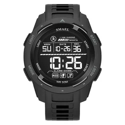 SMAEL Men's Waterproof Digital Sports Watch with LED Light and Stopwatch (GRAY)