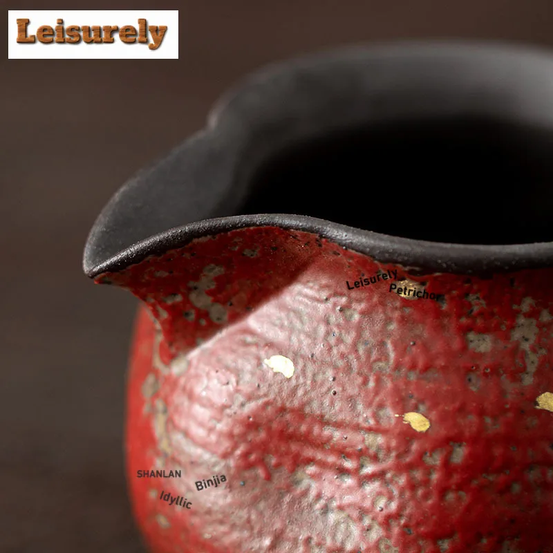 200ml Red Mountain Sprinkled Gold Tea Pitcher Tea Divider Cha Hai Dispenser Justice Cup Fair Mug Tea Ceremony Accessories Craft