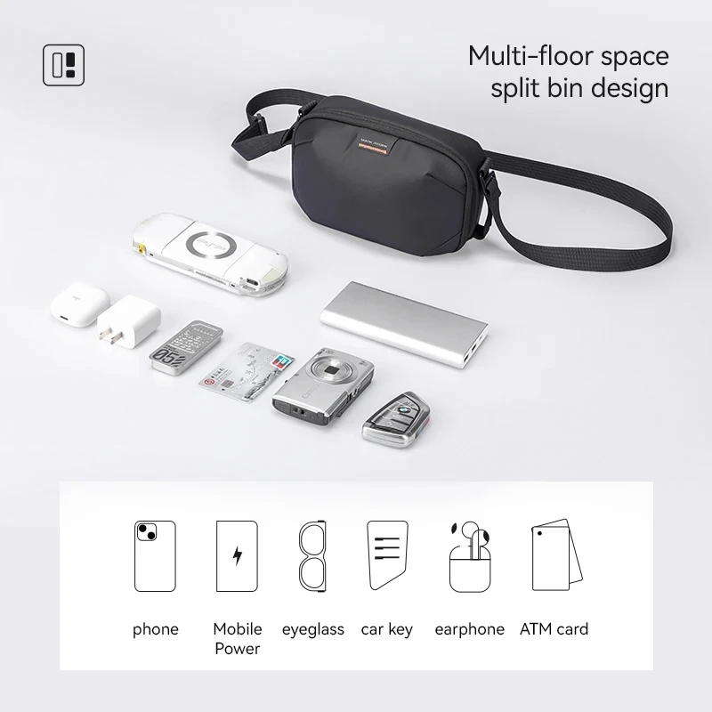 Portable Crossbody Bag with Reasonable Storage Space for Men