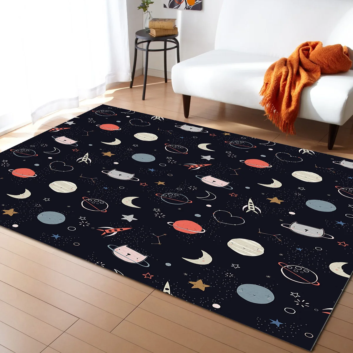 

Universe Planet Home Carpet Bedroom Living Room Decorative Anti-slip Carpet Table Mat Washable Anti-slip Large Carpet