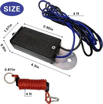1.2m Trailer Breakaway Switch 4Ft Control kit with Coiled Cable For RV Towing Trailer Boat Caravan Camper Off-road vehicle New 2