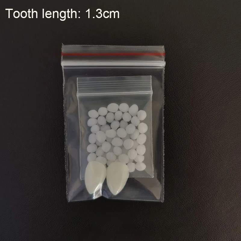 Spooky Halloween Vampire Teeth Decoration Kit with Resin Fangs and Adhesive - Perfect for Cosplay and Witchy Decor