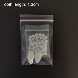 Spooky Halloween Vampire Teeth Decoration Kit with Resin Fangs and Adhesive - Perfect for Cosplay and Witchy Decor (1.3cm)