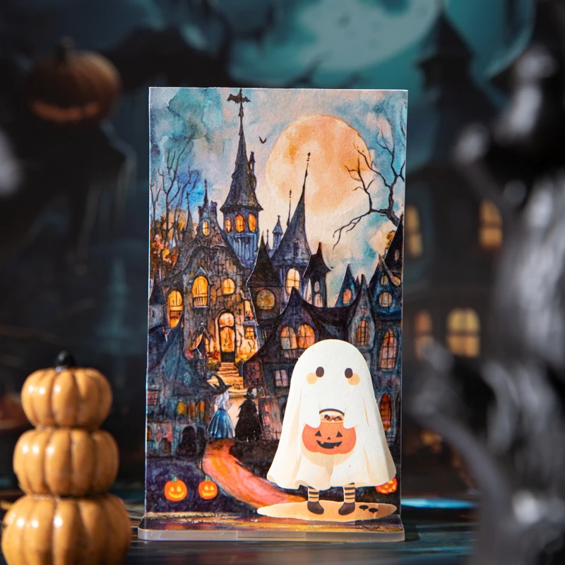 6롤 세트 - 8cm×200cm, 200cm 루프 길이, 다크 매직 테마 대형 배경 테이프 세트, 켈틱 타운 시리즈, 다양한 장면에 적합, 스크랩북 스티커, 앨범 다이어리 장식, 휴대폰 케이스, 물병 스티커,