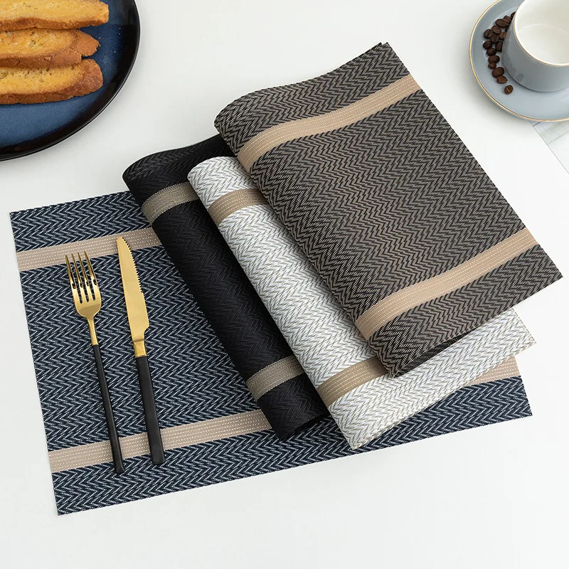 

6Pcs PVC Dinning Table Mat European Style Table Placemat Decorative Wine Cup Plate Pad Kitchen Accessories 45x30cm