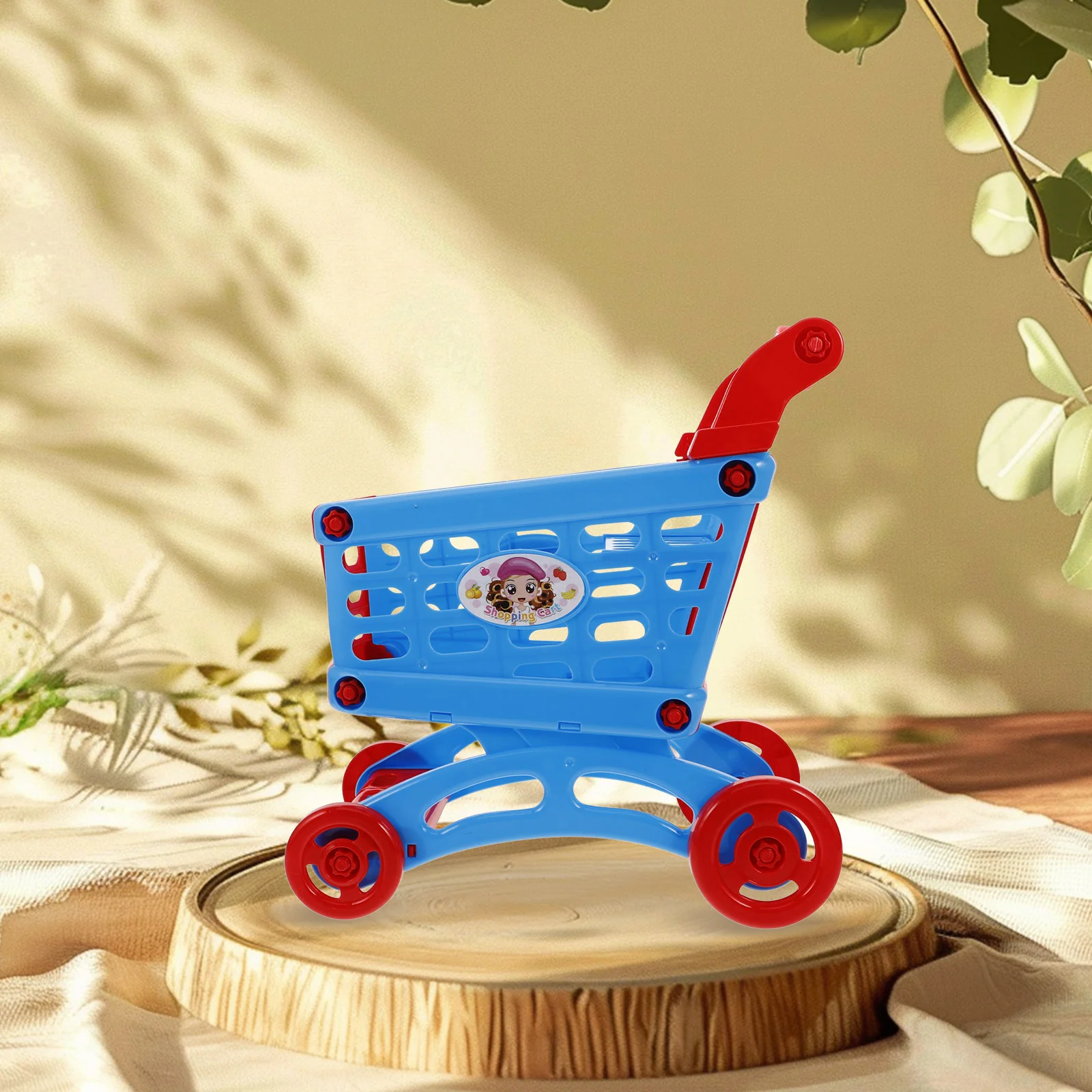 Shopping Cart for Baby Dollhouse Miniatures Kid Plastic Toddler Kids Child Tiny Basket 3