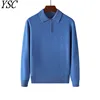 Men Knitwear Australian Wool Pullover Cashmere Sweater Polo Collar Thick Style Long Sleeve Warmth Basic Business Clothing Tops 6
