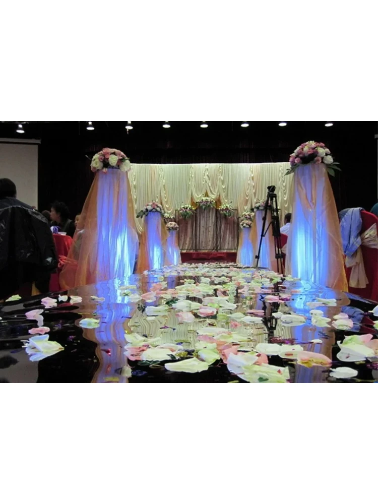 Wedding Centerpieces Favor White Color Mirror Carpet Aisle Runner 1m 1.2m 1.5m 2m Wide Wedding Backdrop Decoration Shooting Prop