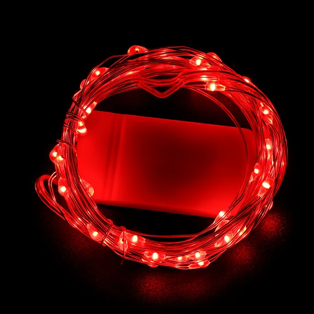  (5M) LED Copper Wire String Lights Battery Powered Garland Fairy Lighting Strings for Holiday Christmas Wedding Party Decoration 