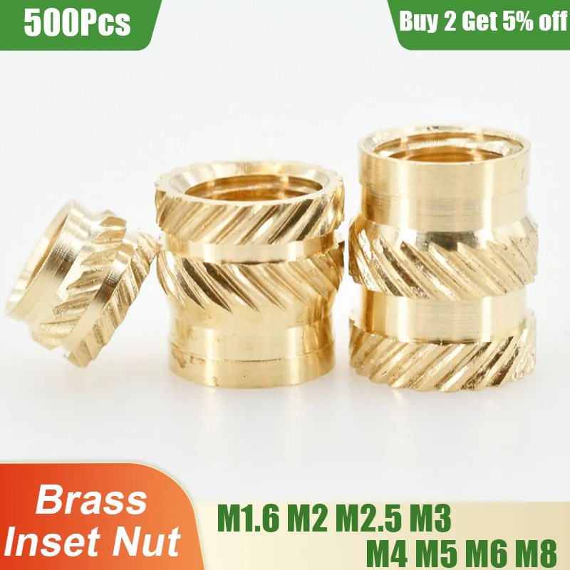 20 Dadi Femmina Zigrinati In Ottone M2 X 3mm - Inserti Filettati Per PCB, Colore Oro - Uxcell
