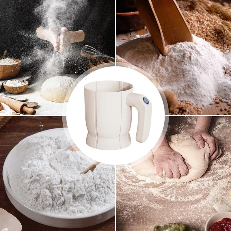 Electric Flour Sifter Cup Battery-Operated For Easy Baking Kitchen Tool For Cake Flour