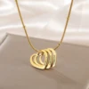 Lemegeton Customize Name Love Necklace 1-4 Heart Pendant Personalized Engraved Name Stainless Steel Jewelry Couple Family Gifts