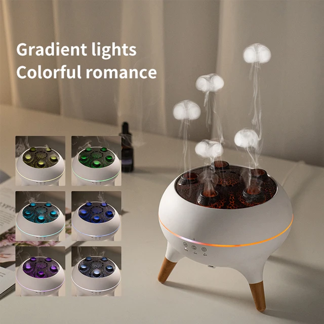 Dynamic Jellyfish Essential Oil Diffuser Flame Humidifier Aroma Diffuser with Timer USB Fine Mist Humidifier Gradient Color Lamp 4