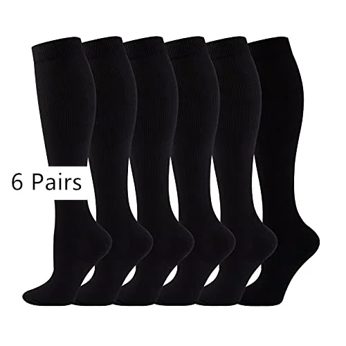 3/5/6/7 Paar Kompressionssocken Damen Herren Kniehohe Sportsocken Ödeme Diabetes Krampfadern Laufen Radfahren Marathonsocken