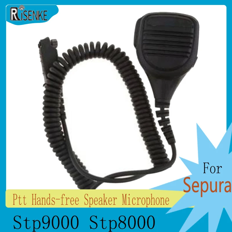 RISENKE Speaker Mic for Sepura STP9000 STP8000 STP8030 STP8035 STP8038 Radio Ptt Hands-free Speaker Microphone Station risenke handheld mic microphone shoulder remote speaker ptt radio for sepura stp8000 stp 8000 stp9000 stp 9000