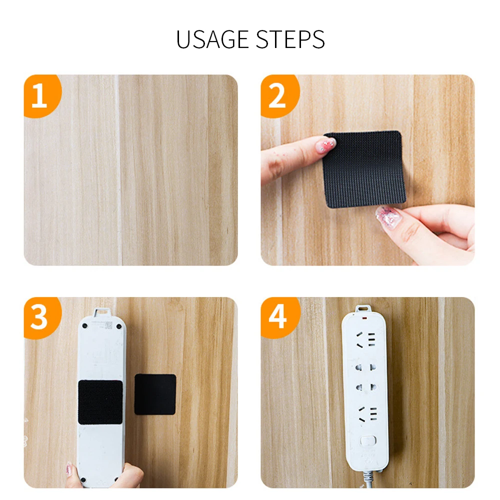 Hook And Loop Fastener Tape Strong Adhesive Fixed Household Accessories Carpet Router Socket Bracket Waterproof Self-Adhesive 6