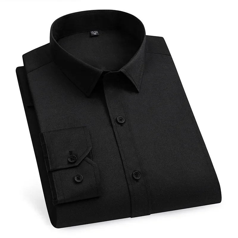 

Новая мужская рубашка с длинным рукавом, деловая, профессиональная, повседневная и рабочая одежда, не гладить, однотонная деловая рубашка с вышивкой