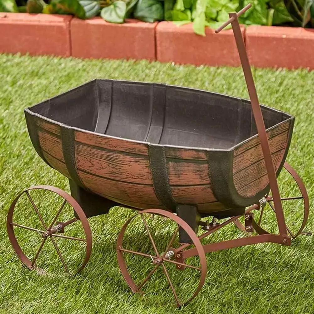 Barrel Wagon Planter 1