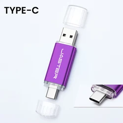 High - Speed Type C Dual USB Flash Drive - Metal Pen Drive & Creative Gift - 64 GB (PURPLE)
