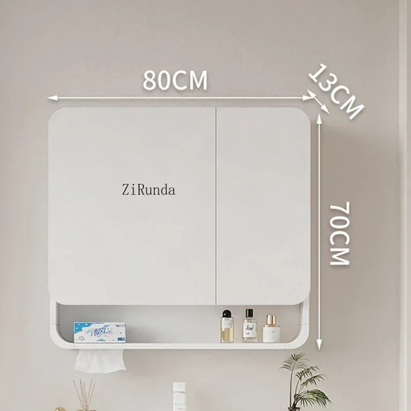 Nordic Style Smart Bathroom Mirror Cabinet Wall-mounted Beauty Makeup Fog Removal Mirror Cabinet Shelf Home Furniture Шкаф FYBC