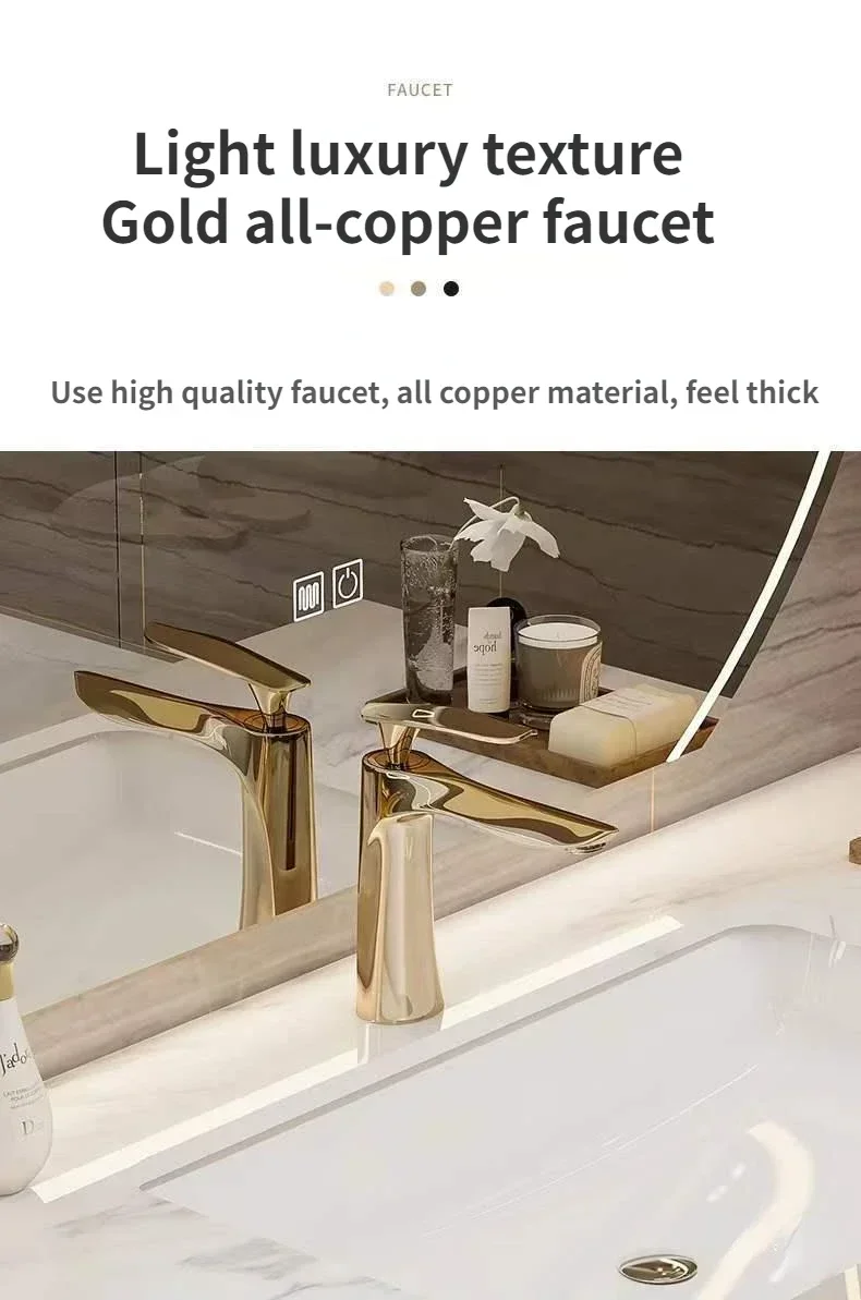 Bathroom Furniture Floating Bathroom Vanity with Smart Mirror Seamless Basin Bathroom Mirror Cabinet Set Washbasin Hanging Cabinet