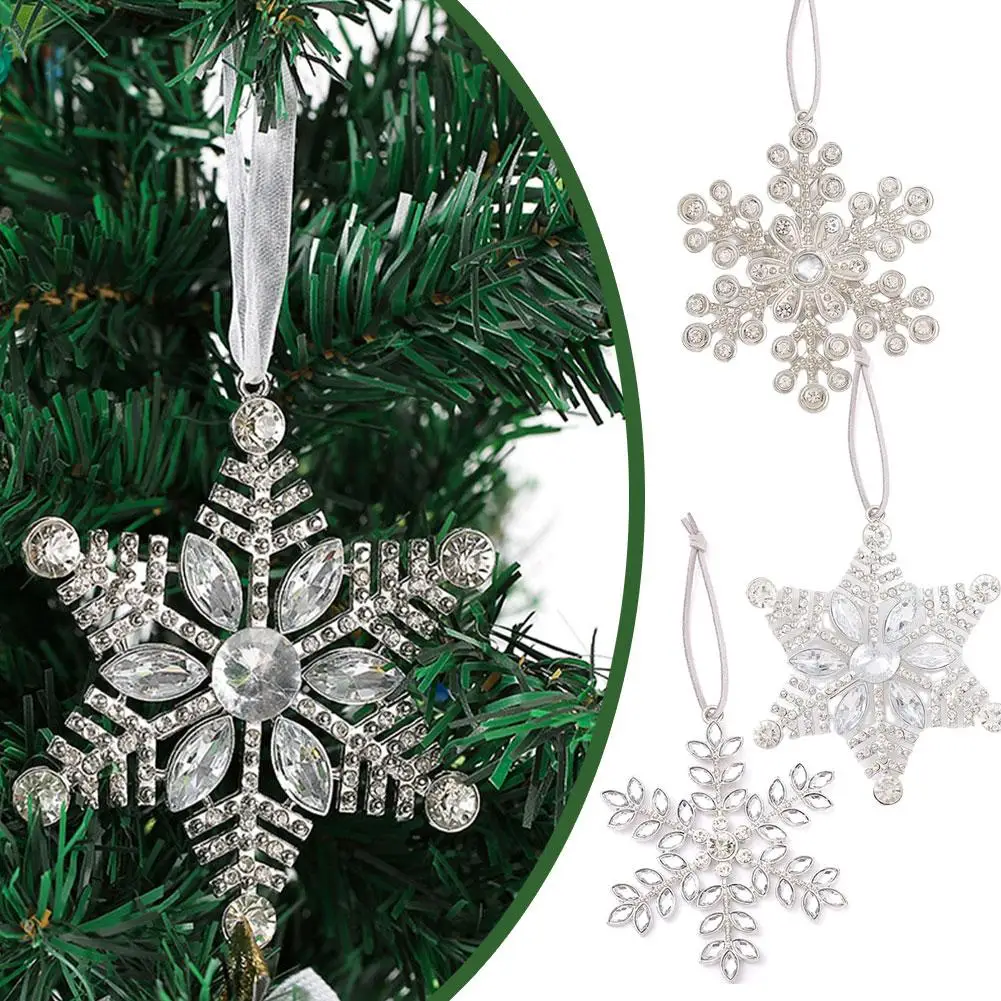 

Acrylic Christmas Transparent Snowflake Ornaments DIY Hanging Party Xmas Decor Tree Noel Home Winter Decoration Pendant N0Y2
