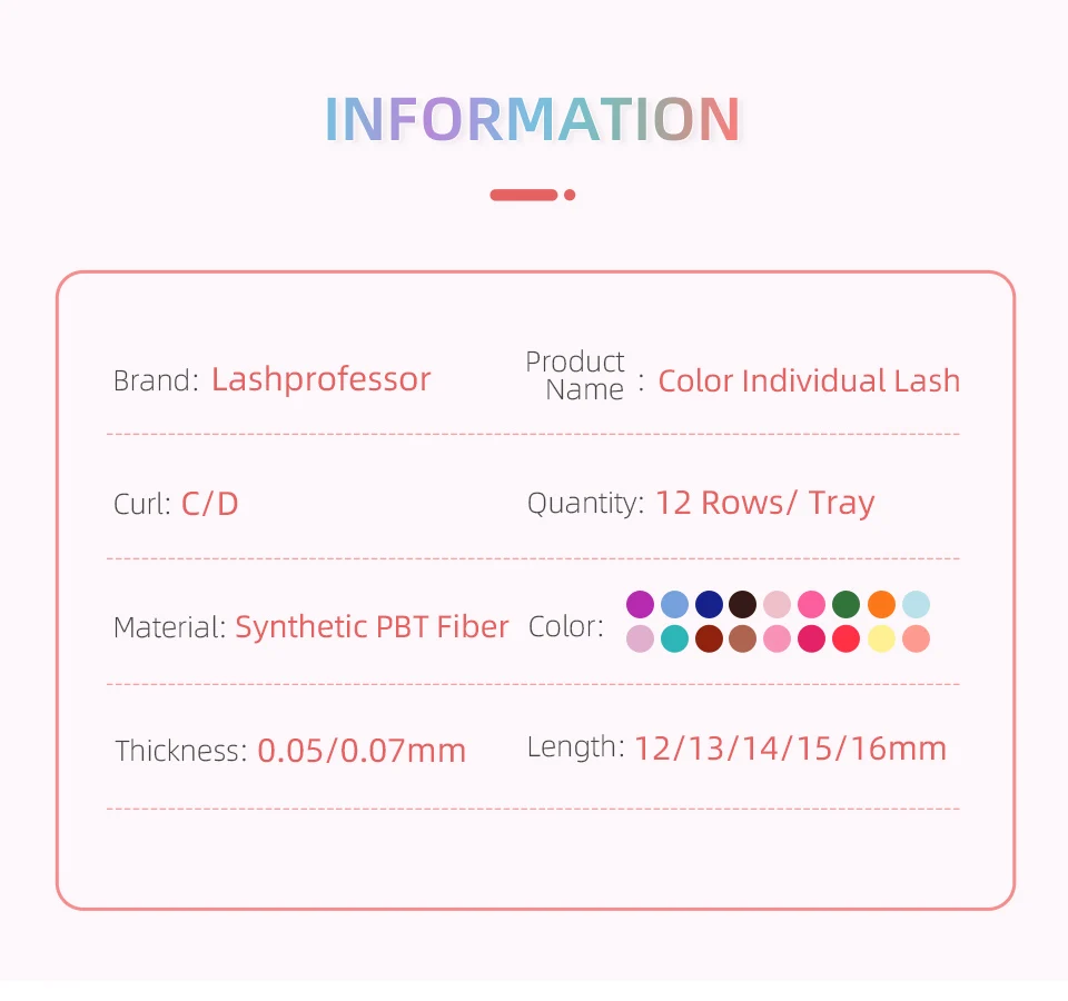 Farbige Wimpern Ombre Farbe Rot Lila Blau Rosa Gelb Grün Braun Faux Nerz Bunte individuelle Wimpernverlängerung Make-up Cilios – Detail 3