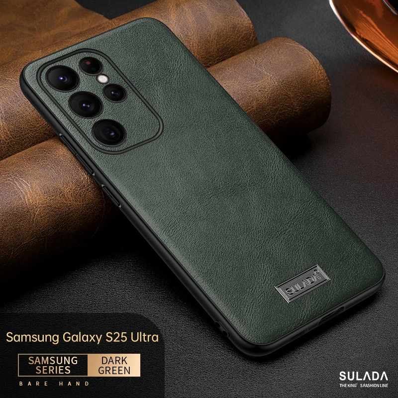 Phone Case Leather Phone Case Genuine Leather Case Samsung Galaxy s25 ultra s25 plus S24Ultra S24 Plus Shell Galaxy S23 S22 Ultra Plus Phone Covers