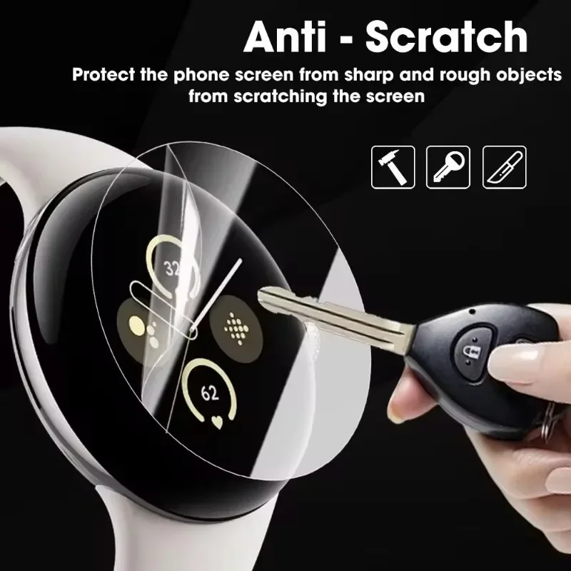 Ultra-Thin Anti-Scratch Screen Protector Pack for Smartwatches - Hydrogel Film Accessory