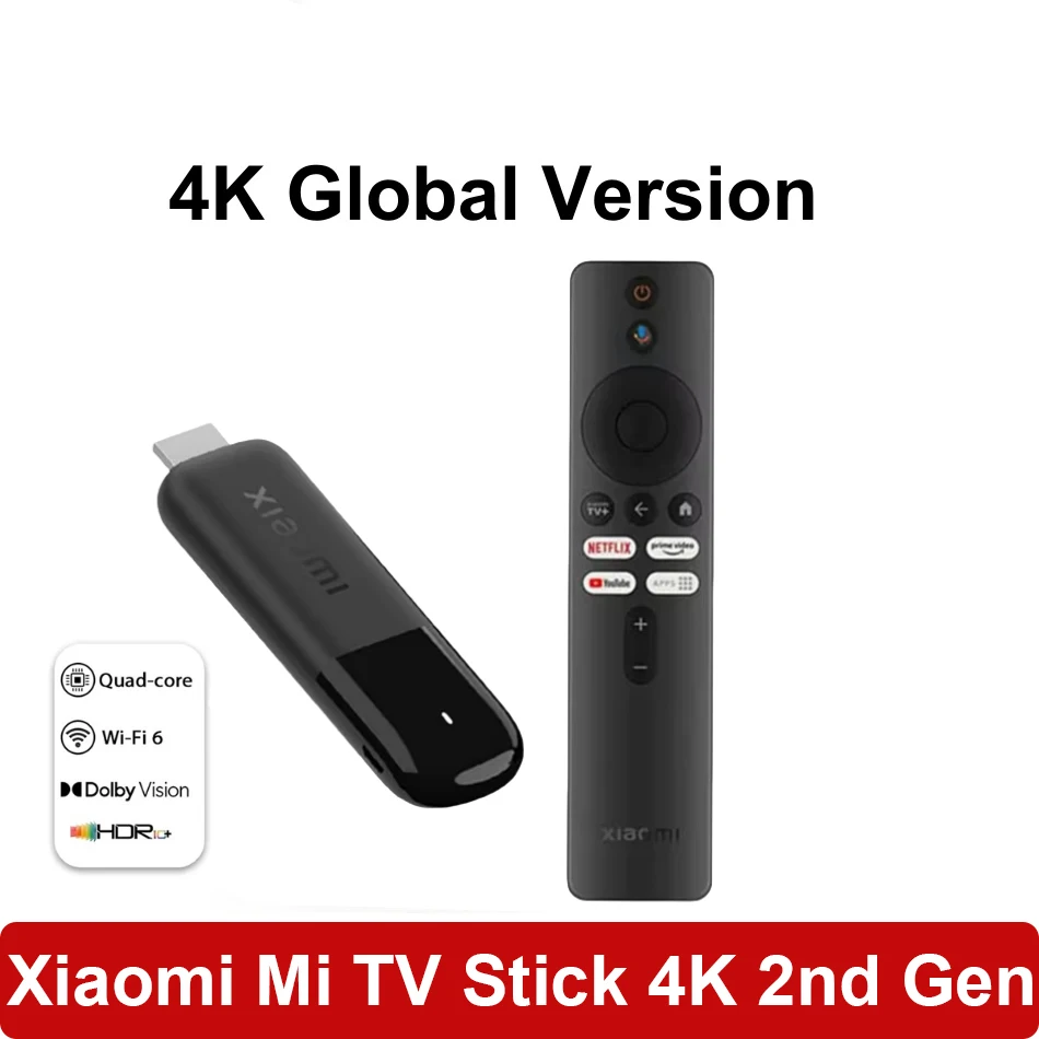 XiaomiTVStick4K2.ageneración2025versiónGlobalGoogleTVSmartHDR2GBRAM8GBROMBluetooth5,2MiniTVDonglemediosdetransmisión