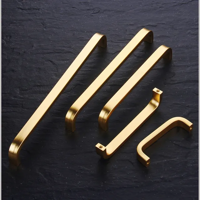 4/6/8/10/12 นิ้วอลูมิเนียมห้องครัวประตูตู้ตรงดึงลูกบิดเฟอร์นิเจอร์ฮาร์ดแวร์ 3